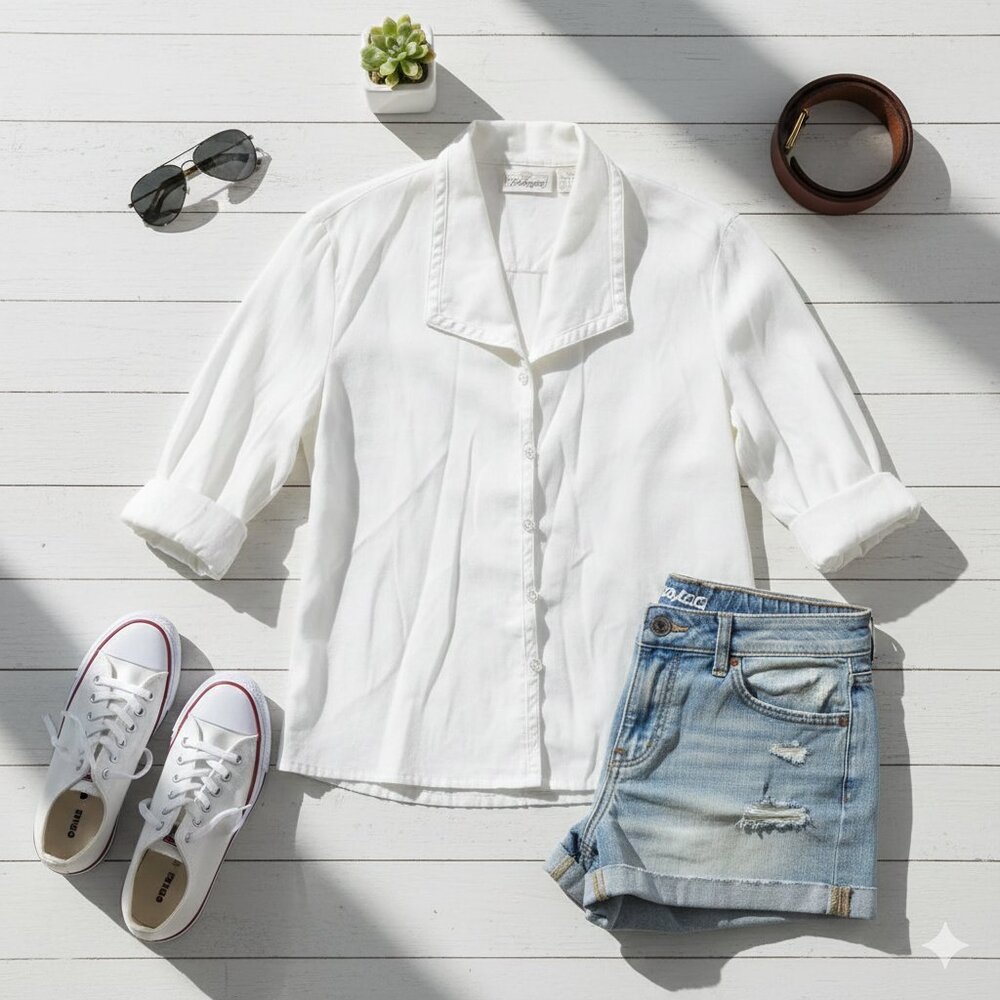 Worthington Crisp White Cotton Shirt